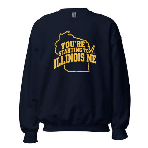 The Sweep Pennant Crewneck baseball rivalry sweatshirt in Wisconsin gameday colors
