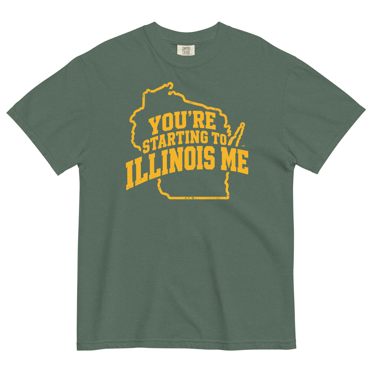 The Tundra Tee football rivalry shirt in Wisconsin green and gold colors.
