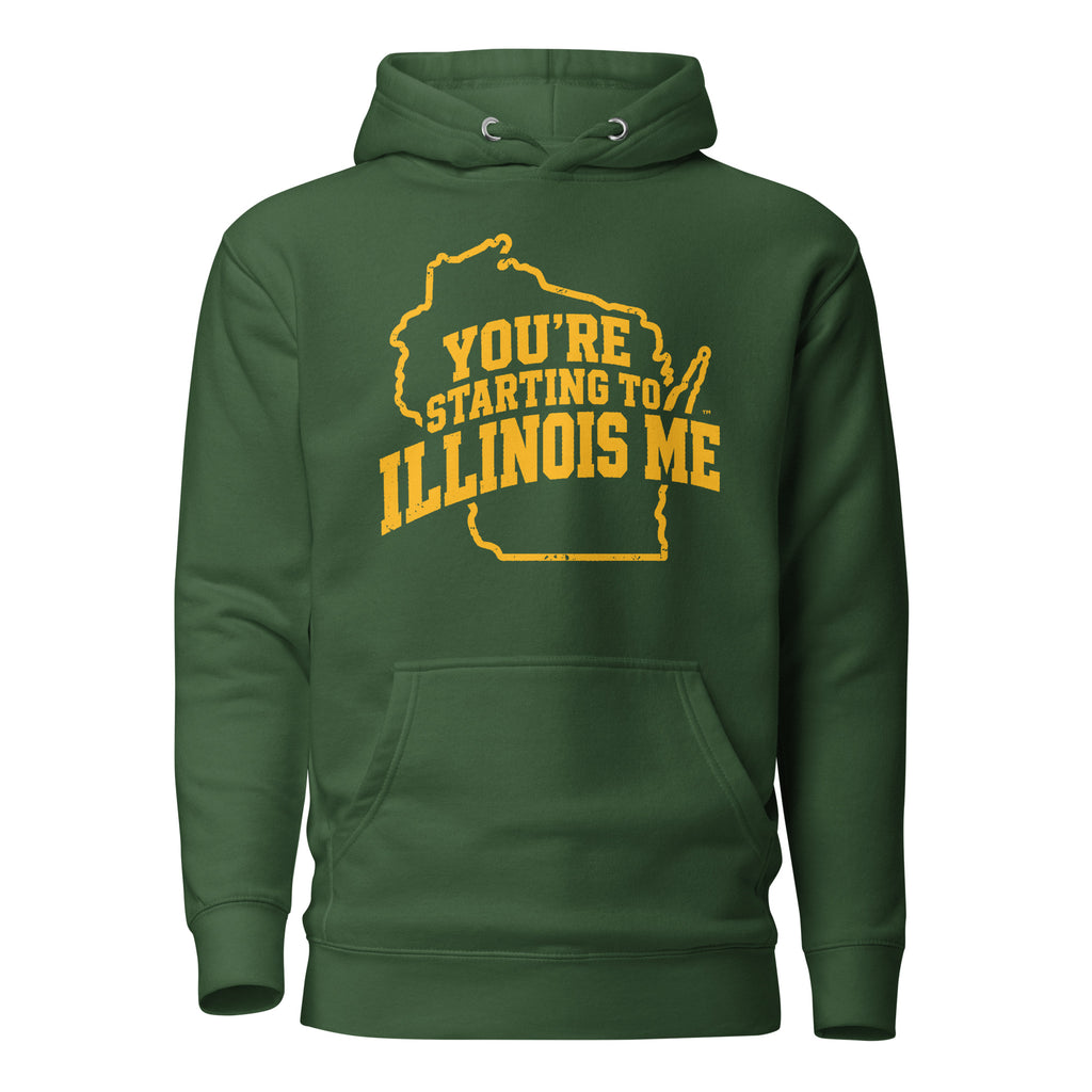 Tundra Hoodie football rivalry sweatshirt in Wisconsin green and gold colors