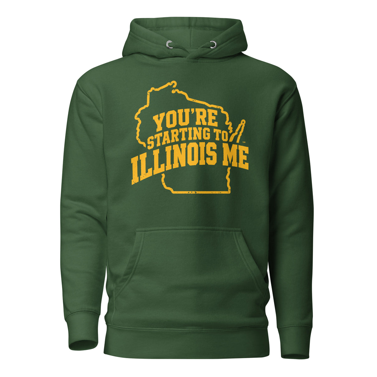Tundra Hoodie football rivalry sweatshirt in Wisconsin green and gold colors